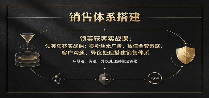 领英获客实战课：零粉丝无广告，私信全套策略，客户沟通、异议处理搭建销售体系